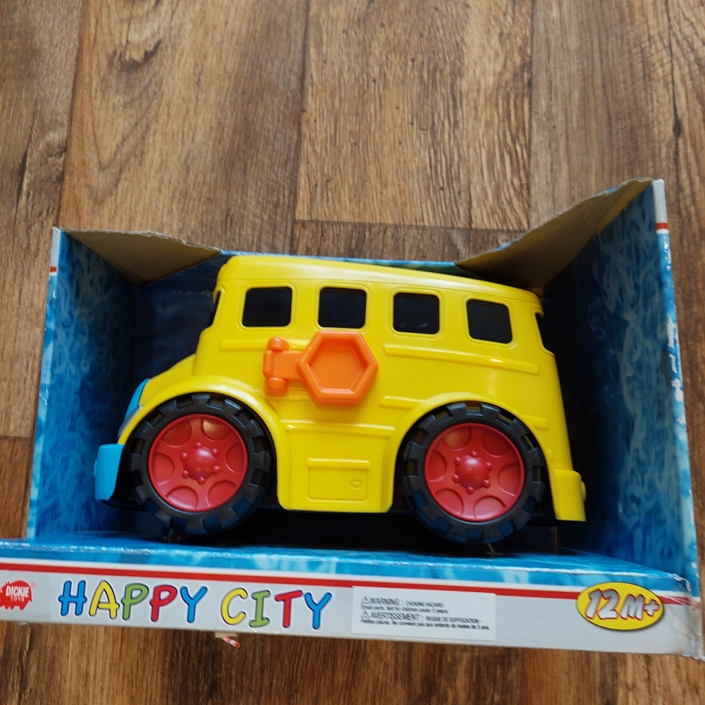 School Bus Toy Toddler NIB Dickie Toys Happy City